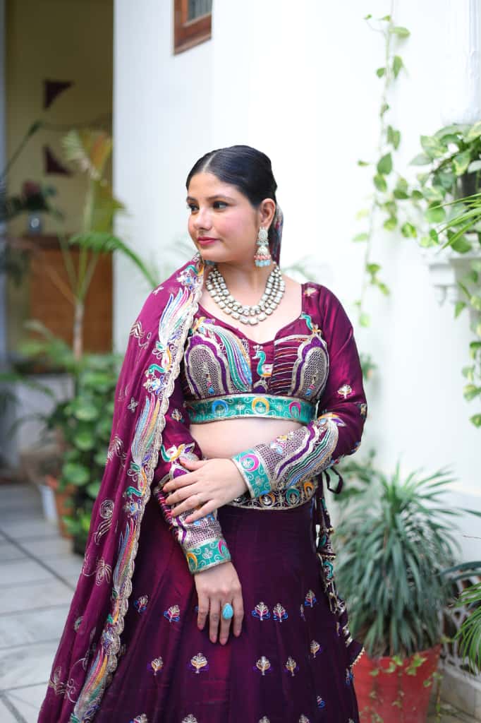 Purple Heavy Embroidered  Lehenga | Designer Wedding Wear | Radhika Boutique