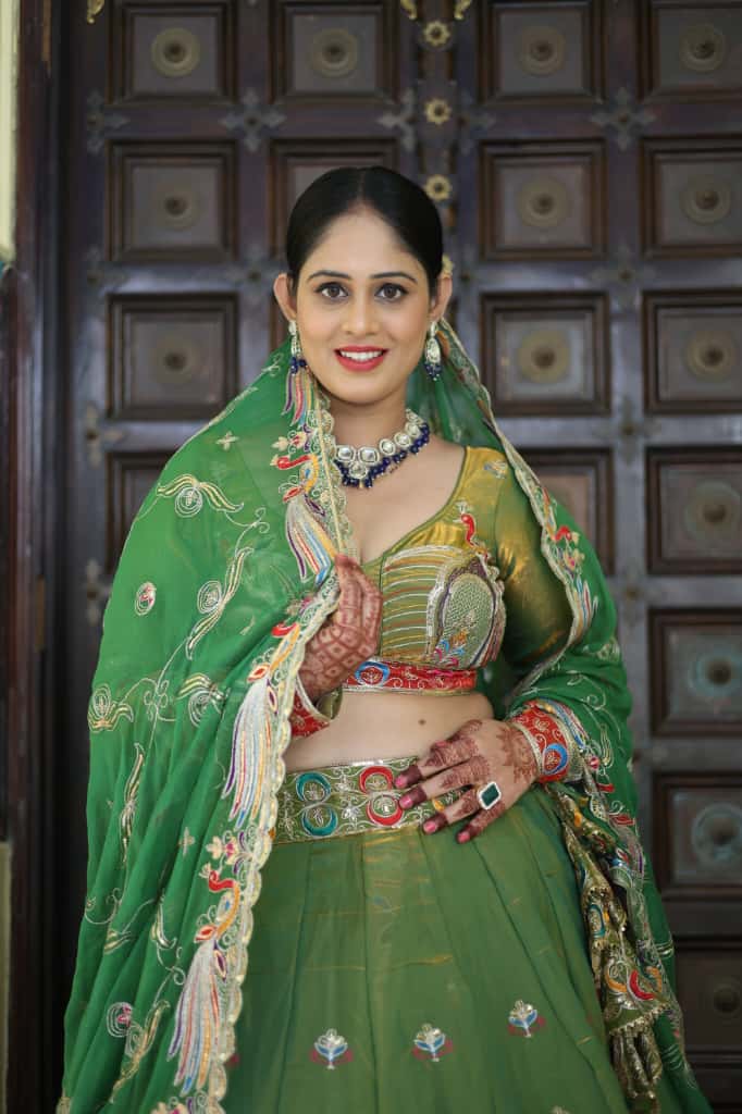 Green Multicolor Embroidered  Lehenga | Designer Wedding Wear | Radhika Boutique