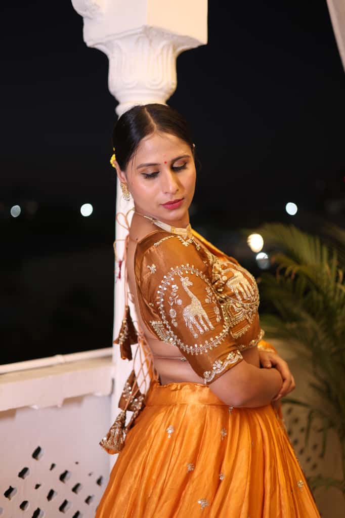 Mustard Brown Heavy Embroidered Lehenga | Designer Festive Wear | Radhika Boutique