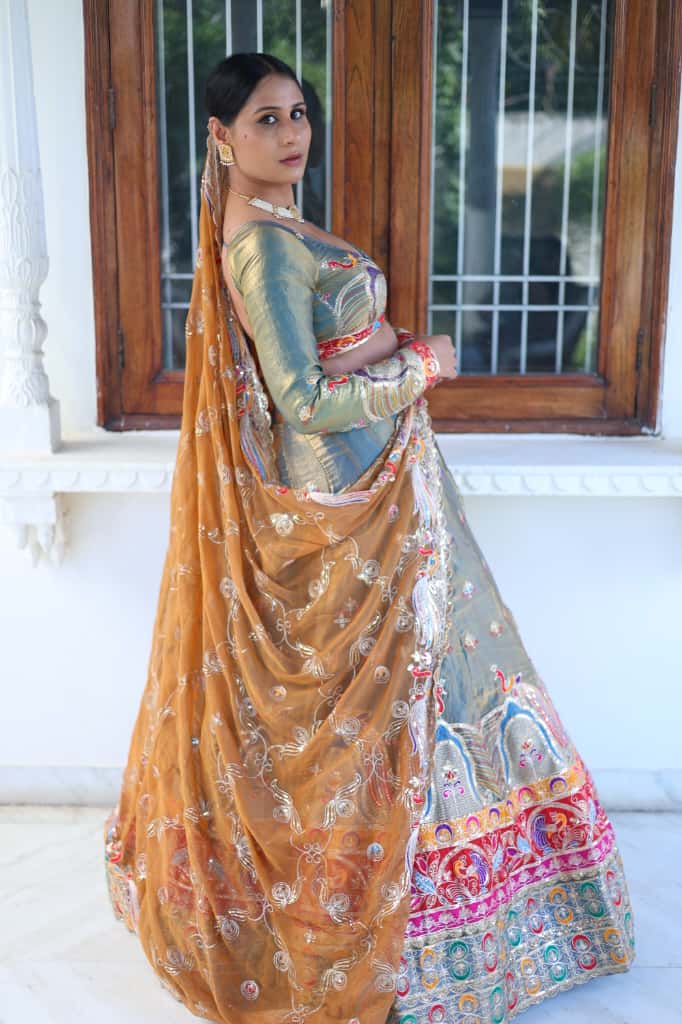 Green Multicolor Embroidered Lehenga | Designer Wedding Wear | Radhika Boutique