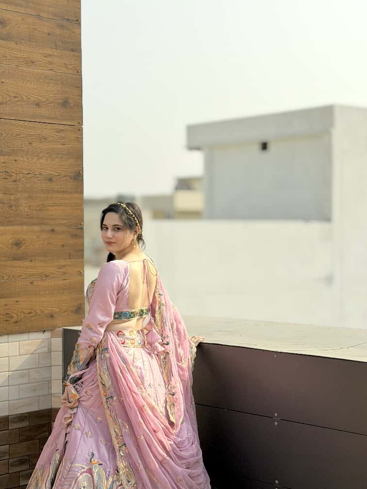 Pastel Pink Designer Embroidered Lehenga for Weddings | Radhika Boutique