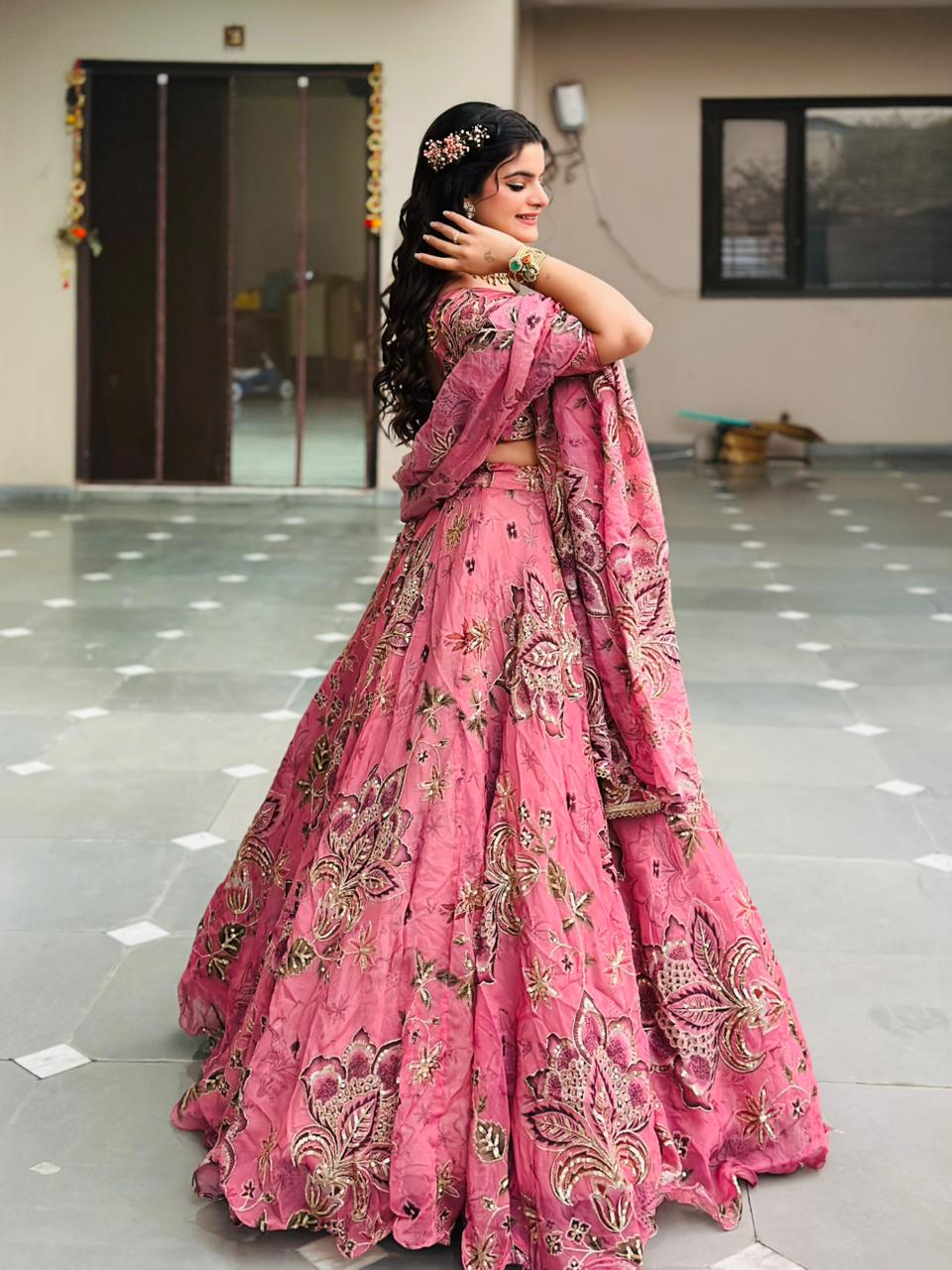 Mahajan Exclusive Designer Pink Lehenga | Premium Heavy Handwork | Radhika Boutique