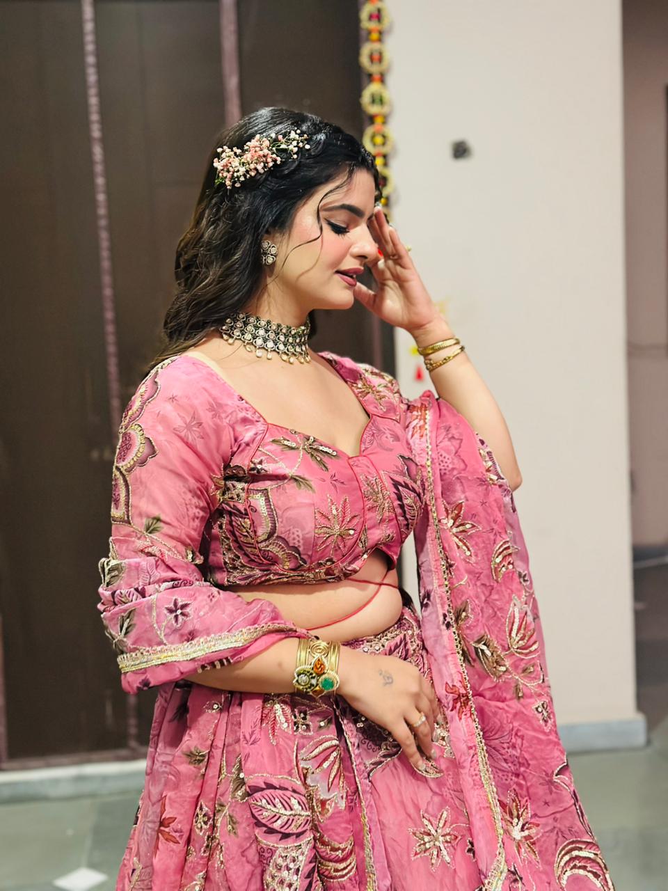 Mahajan Exclusive Designer Pink Lehenga | Premium Heavy Handwork | Radhika Boutique