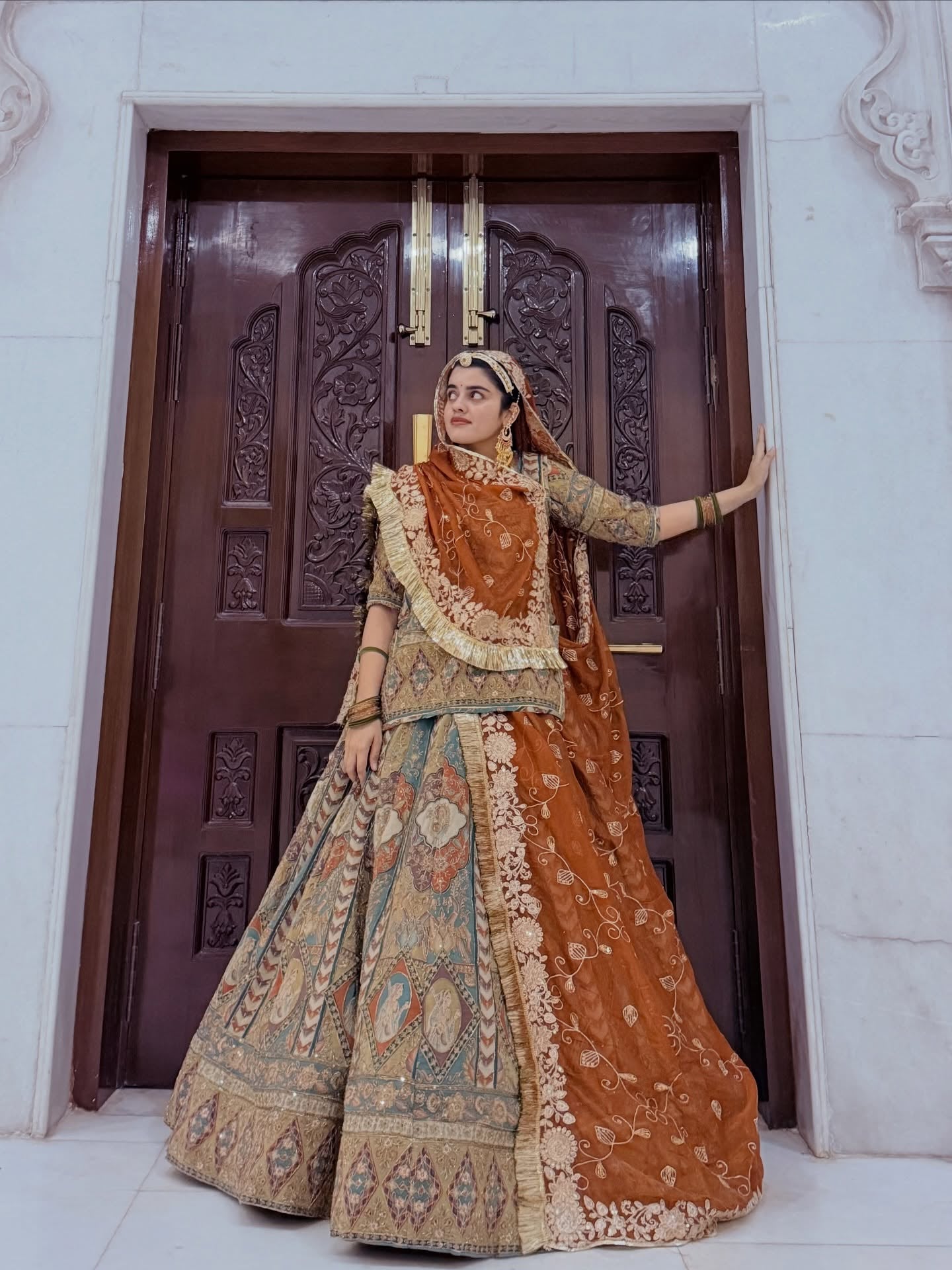 ghoomar Rajputi Poshak Lehenga – Traditional Printed Designer Wedding Wear