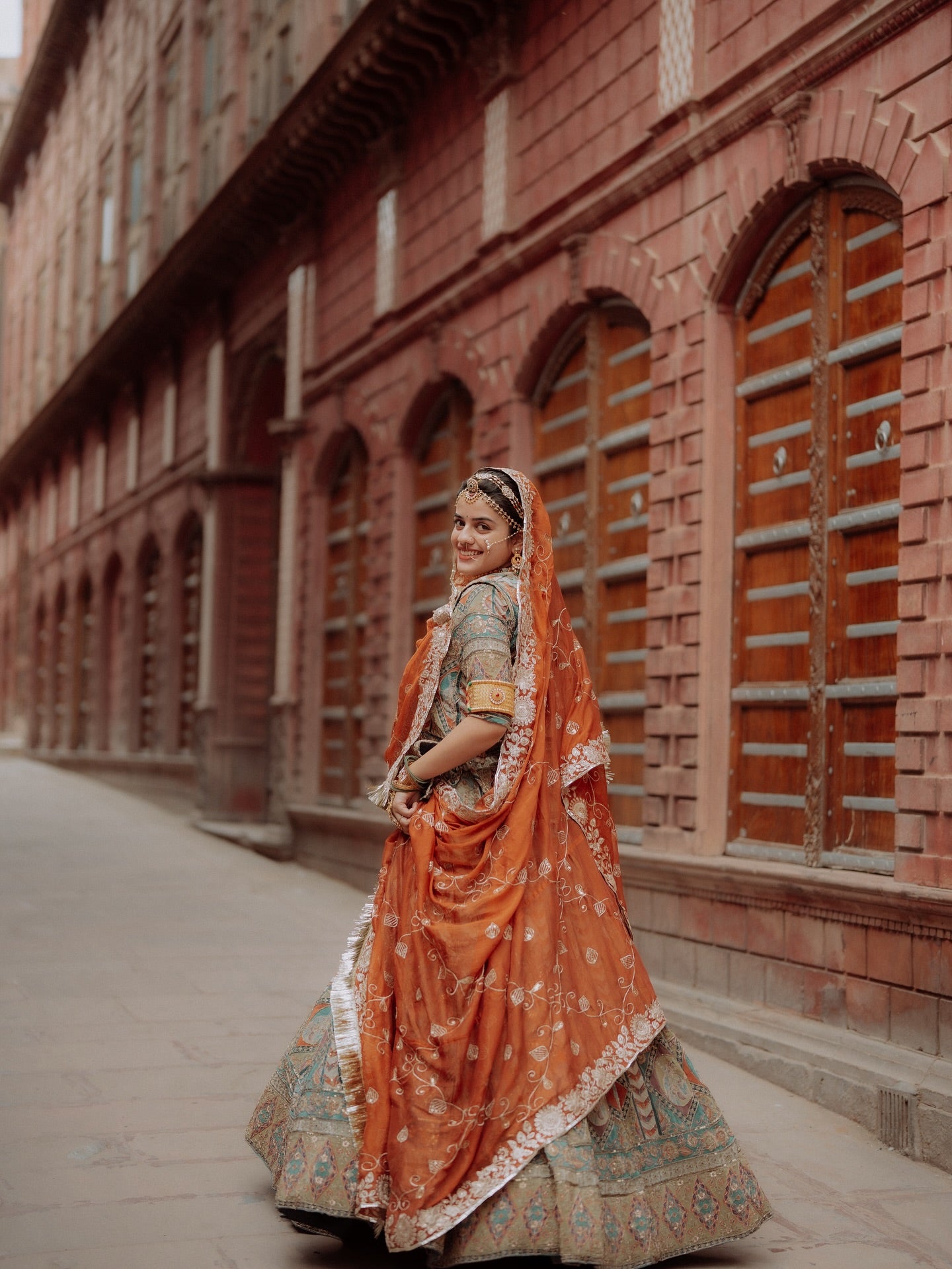 ghoomar Rajputi Poshak Lehenga – Traditional Printed Designer Wedding Wear