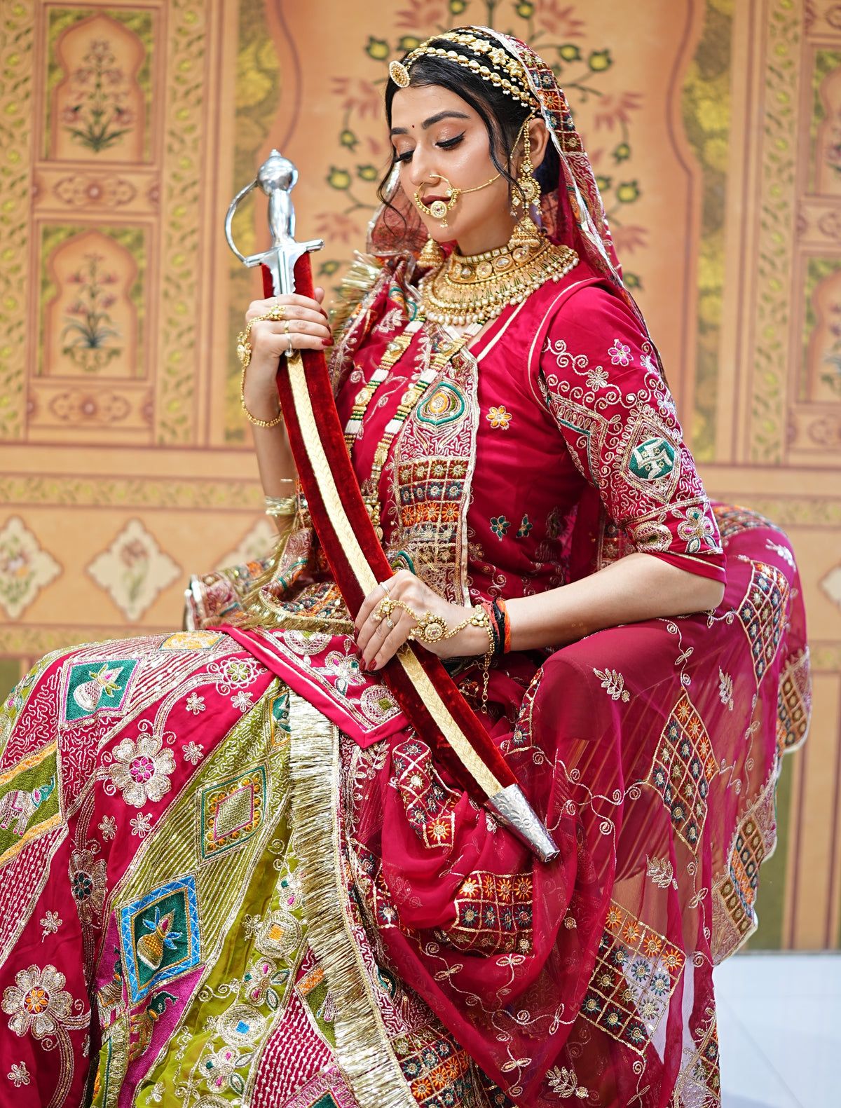 Red Bridal Handwork Lehenga with Dupatta | Designer Wedding Wear