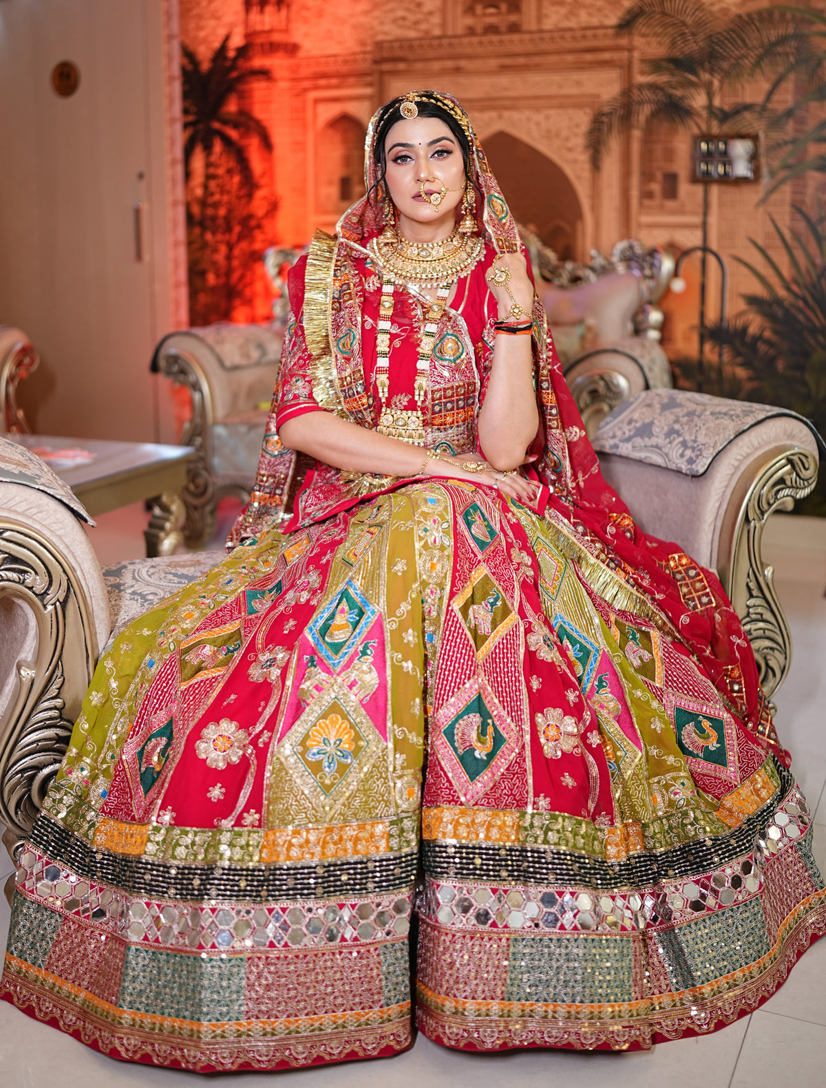 Red Bridal Handwork Lehenga with Dupatta | Designer Wedding Wear