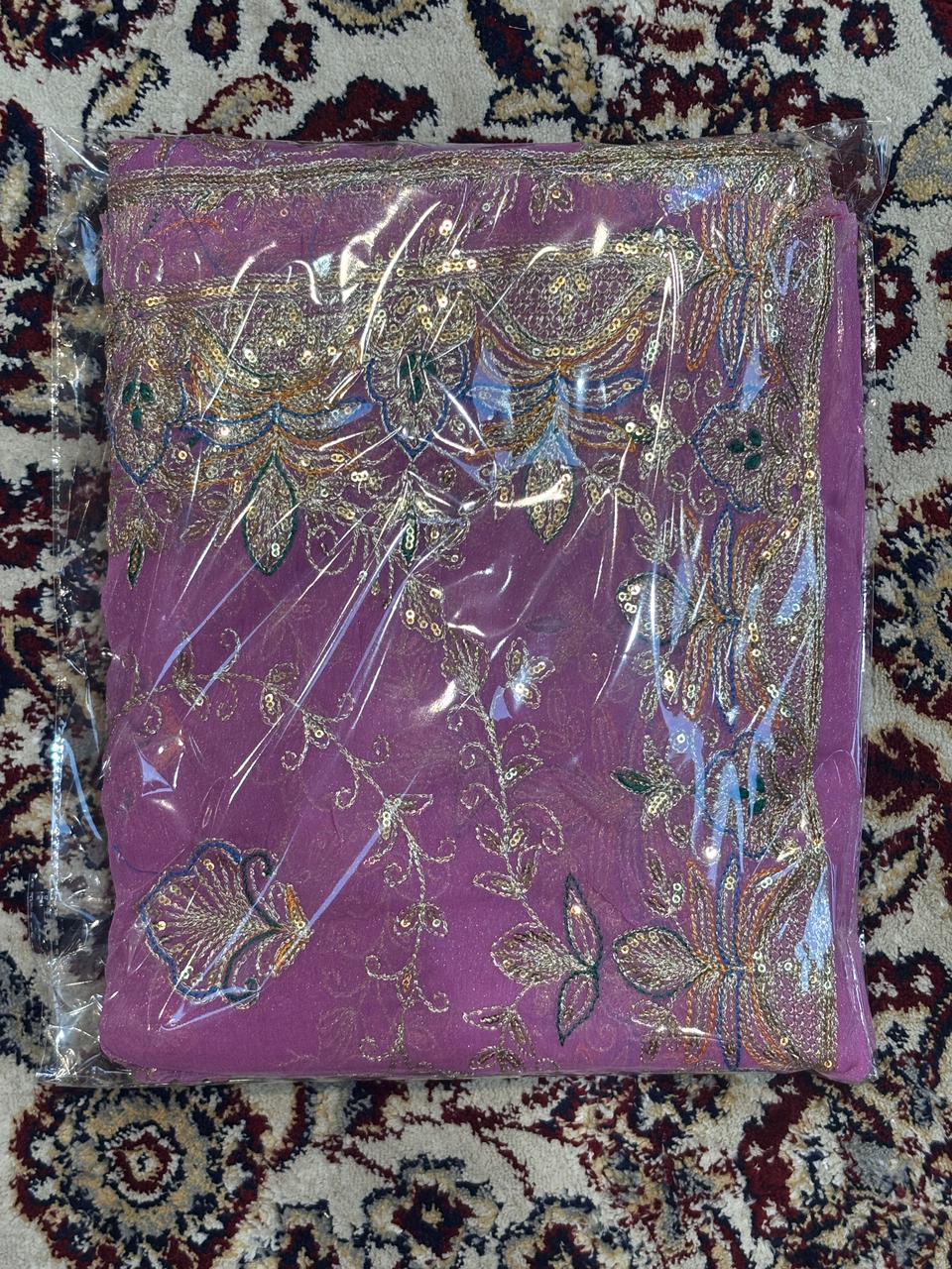 Pink Heavy Embroidered Odhani for Women | Designer Zari & Sequin Work Dupatta