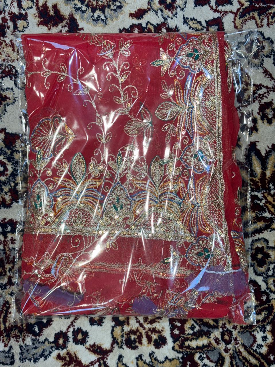 Red Heavy Embroidered Odhani for Bridal & Wedding Wear | Designer Zari Dupatta