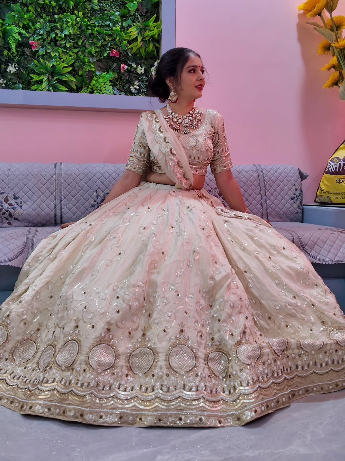 Elegant Cream Handwork Bridal Lehenga | Premium Wedding Wear | Radhika Boutique