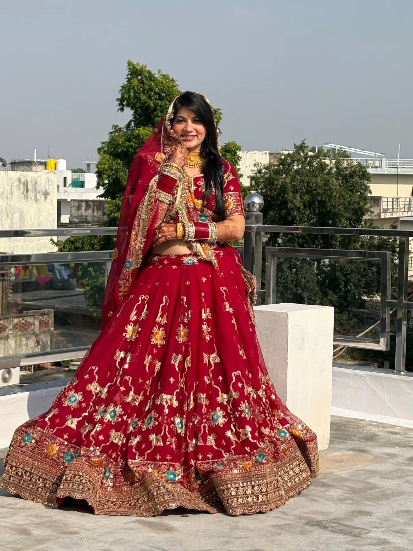 Bridal Red Embroidered Lehenga | Heavy Handwork Wedding Wear | Radhika Boutique