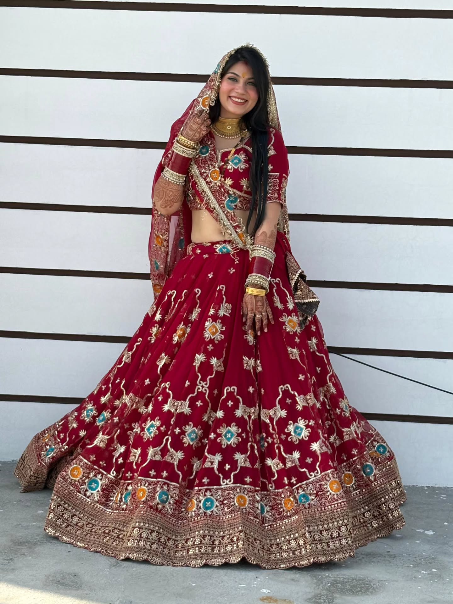 Bridal Red Embroidered Lehenga | Heavy Handwork Wedding Wear | Radhika Boutique
