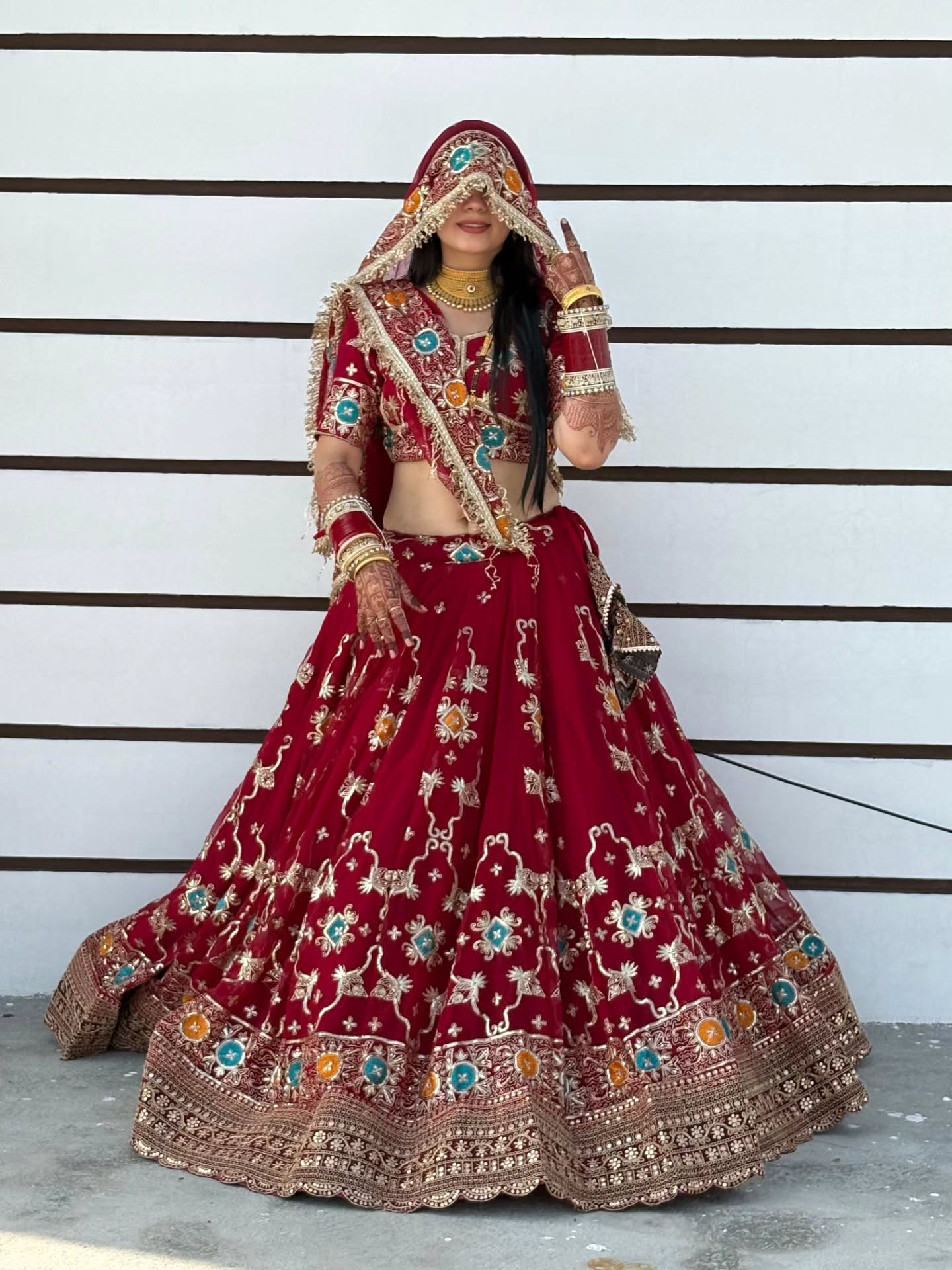 Bridal Red Embroidered Lehenga | Heavy Handwork Wedding Wear | Radhika Boutique