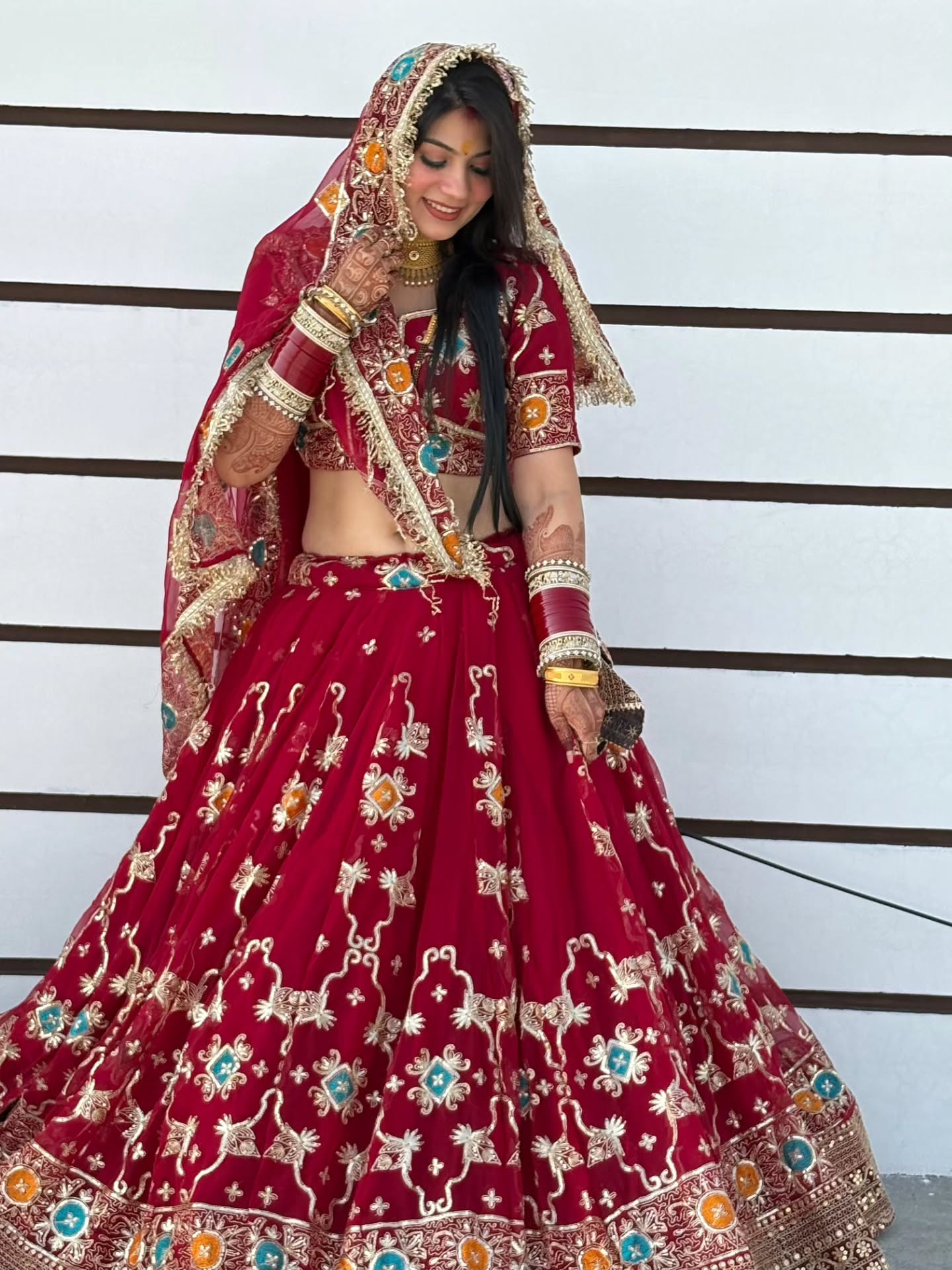 Bridal Red Embroidered Lehenga | Heavy Handwork Wedding Wear | Radhika Boutique