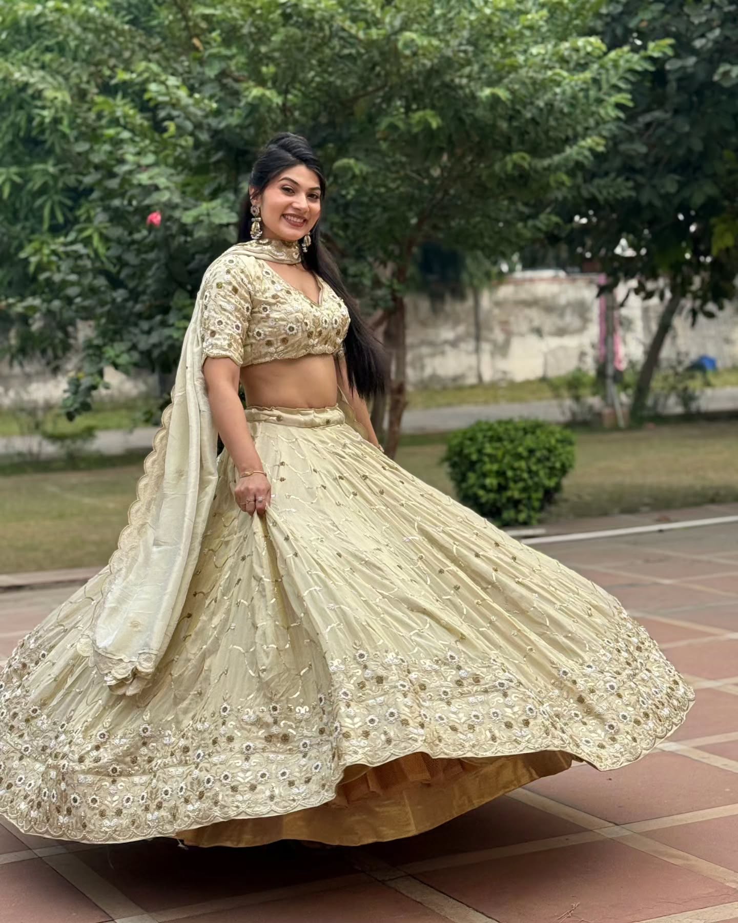 Barbaric Fabric Lehenga with Full Gher  | Radhika Boutique