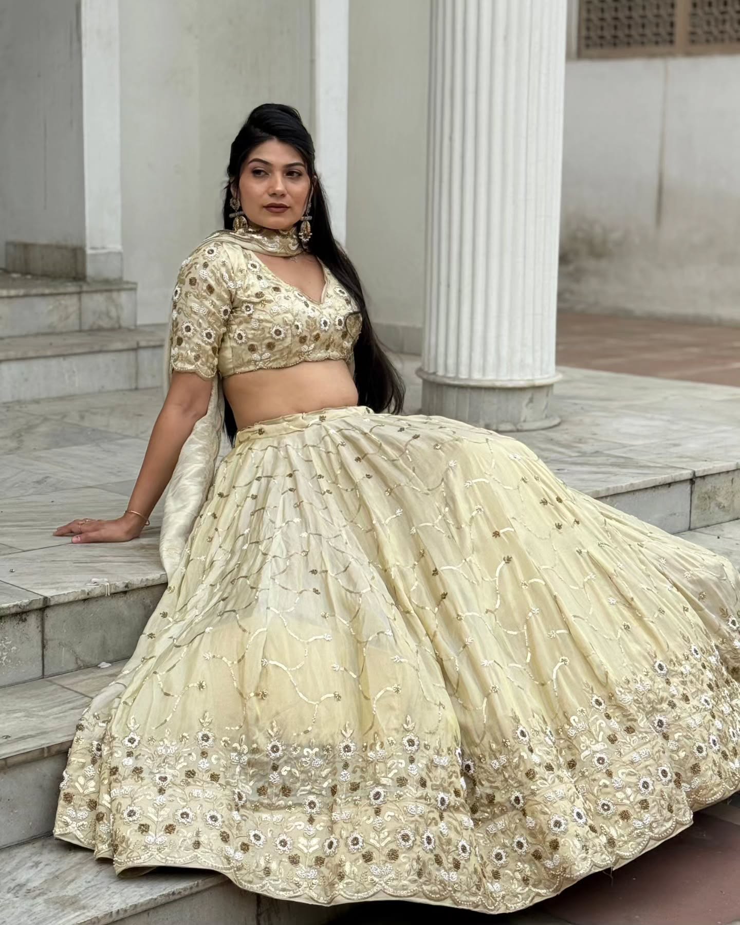 Barbaric Fabric Lehenga with Full Gher  | Radhika Boutique
