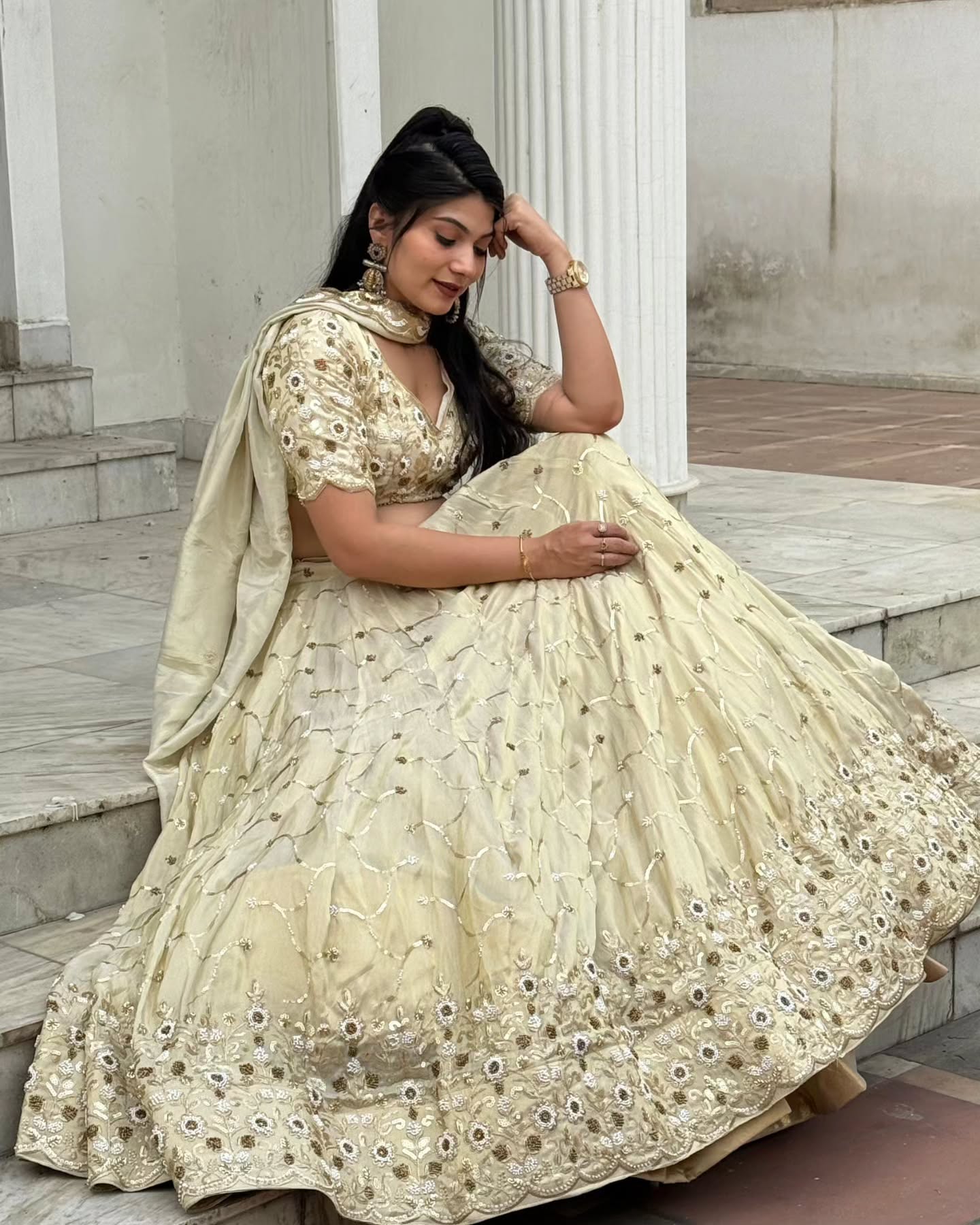 Barbaric Fabric Lehenga with Full Gher  | Radhika Boutique