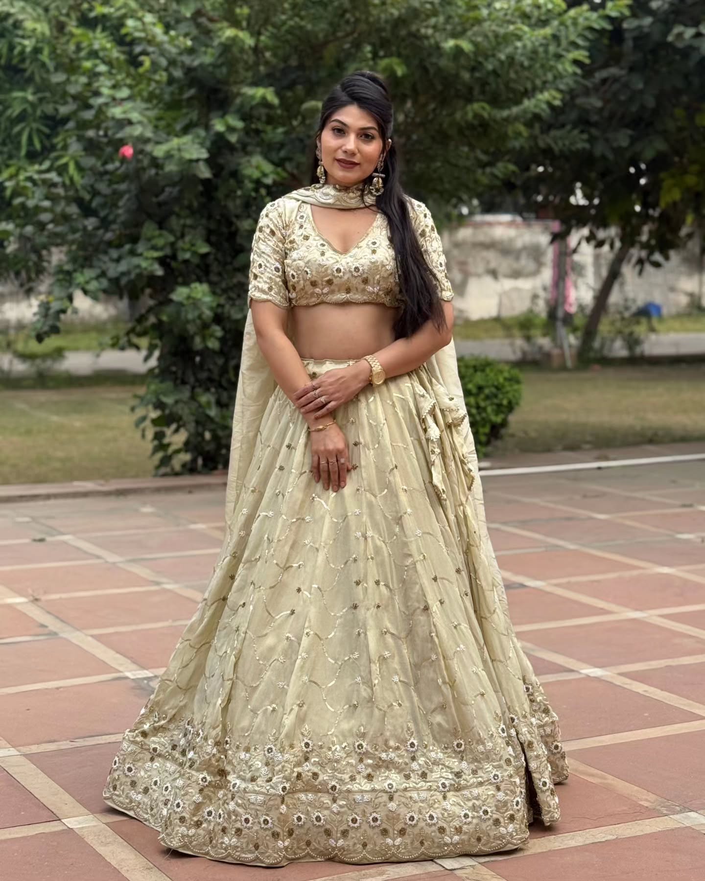 Barbaric Fabric Lehenga with Full Gher  | Radhika Boutique