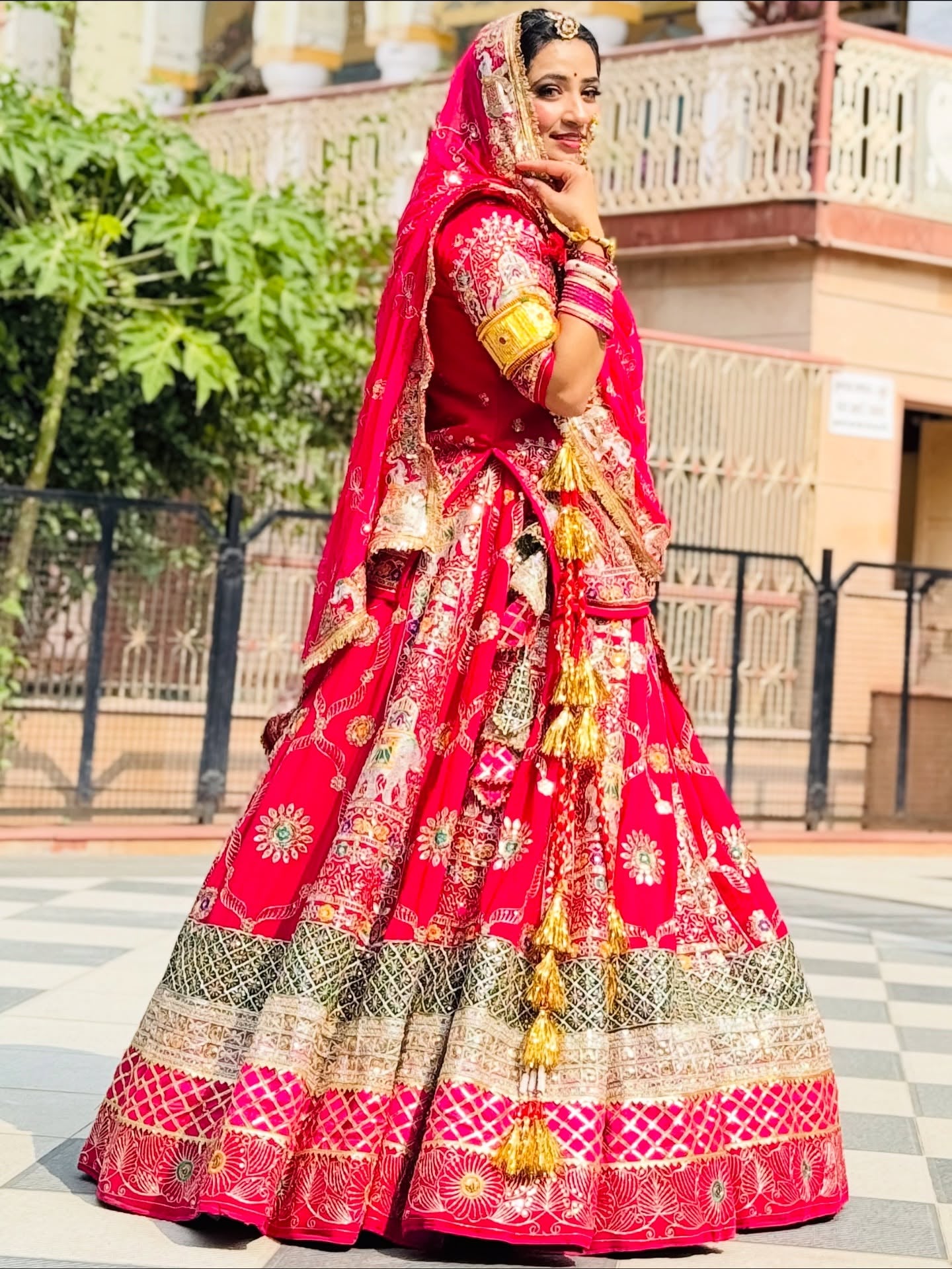Red Rajasthani Lehenga Choli | Heavy Work Wedding Wear | Radhika Boutique