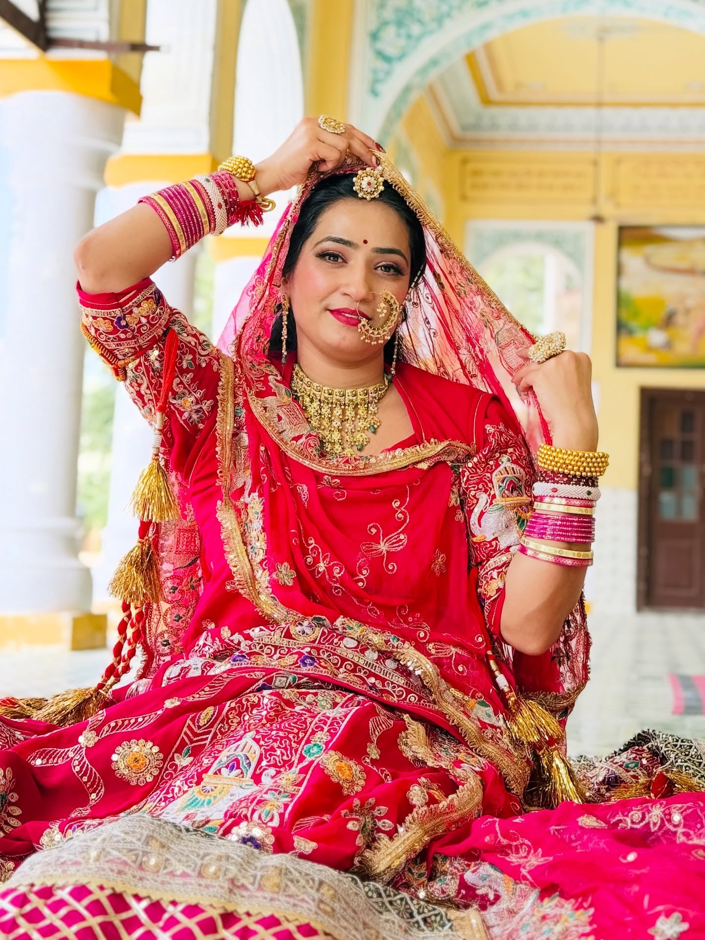 Red Rajasthani Lehenga Choli | Heavy Work Wedding Wear | Radhika Boutique