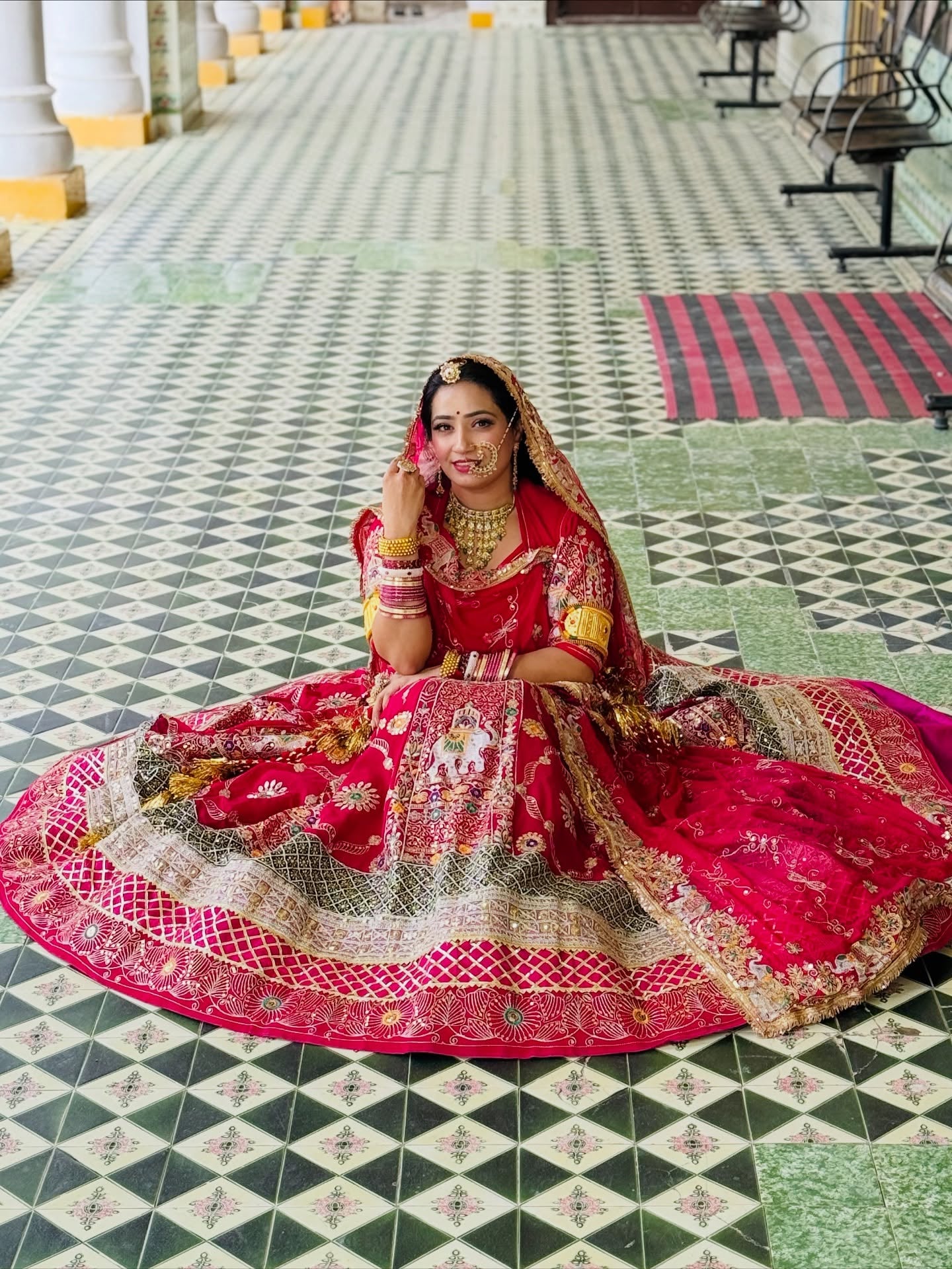 Red Rajasthani Lehenga Choli | Heavy Work Wedding Wear | Radhika Boutique