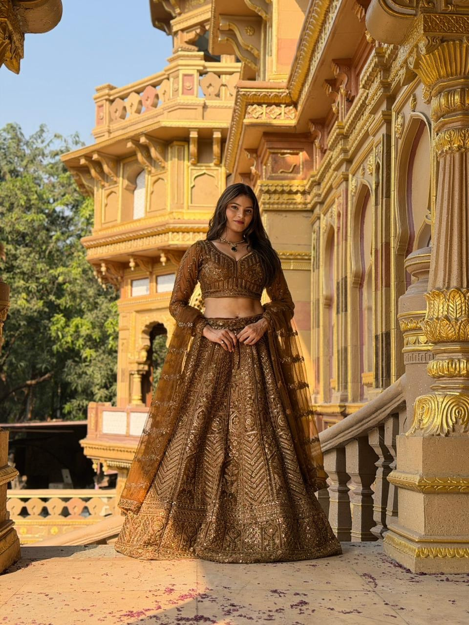 Royal Handwork Bridal Lehenga in Pure Fabric with Heavy Flare