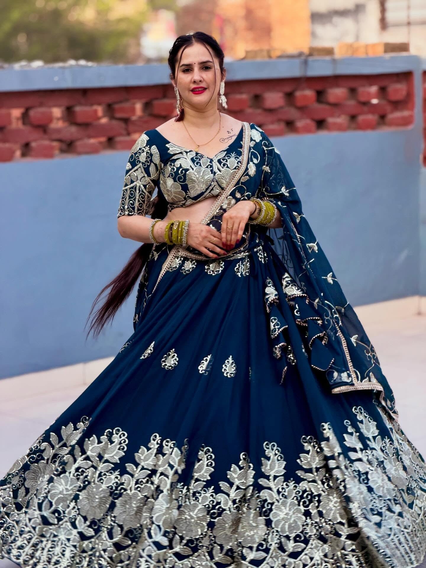 Rangrasiya Designer Lehenga – Sequin Work, Heavy Flair Wedding Wear