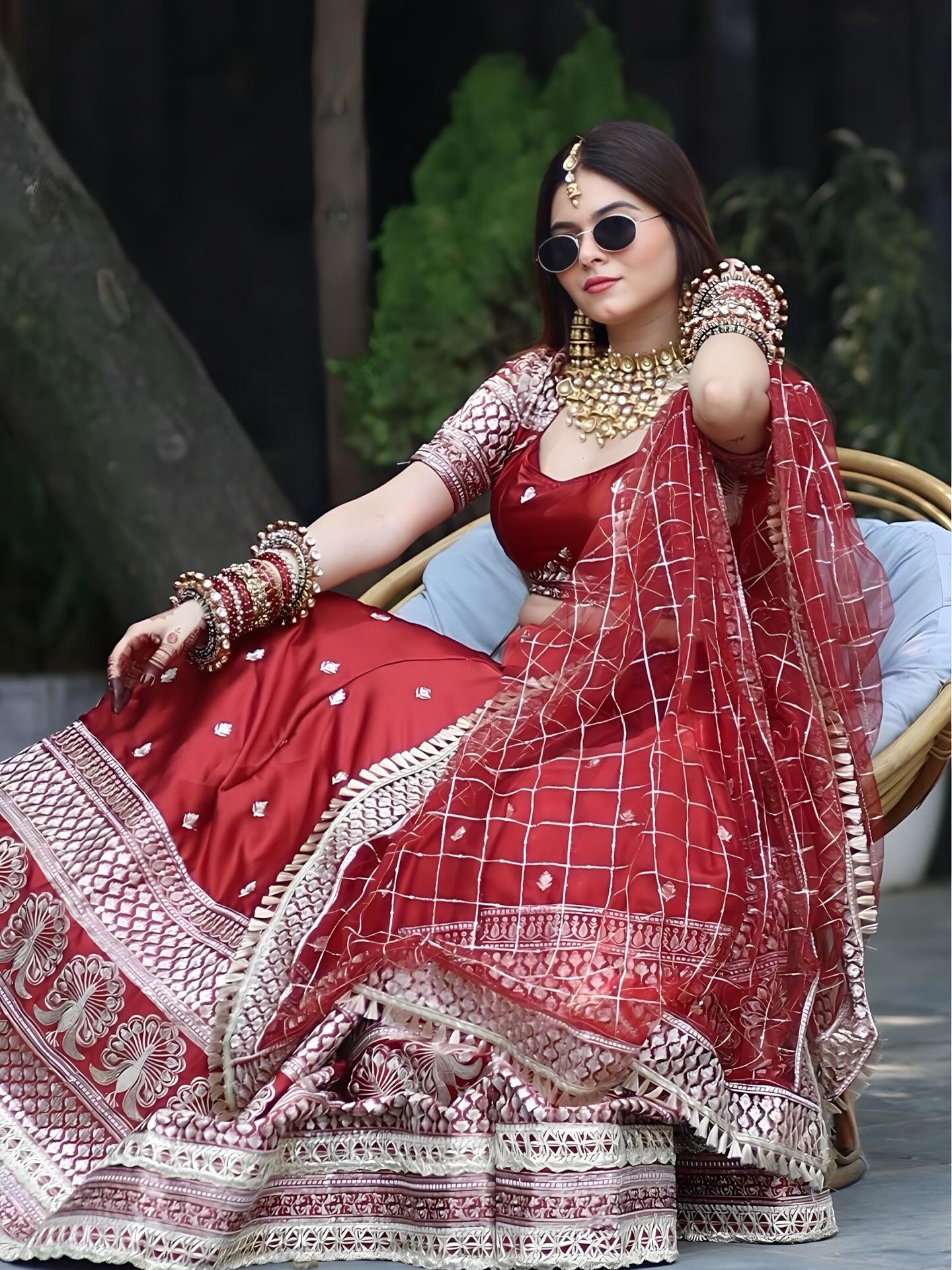 Maroon Lehenga with Heavy Embroidery | Premium Wedding Wear | Radhika Boutique