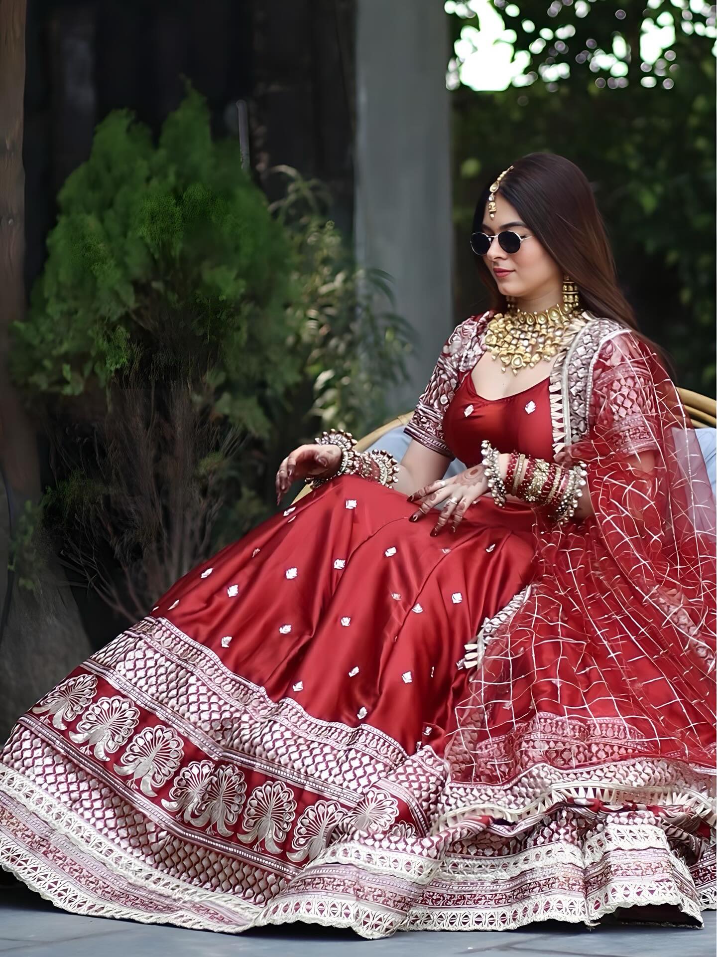 Maroon Lehenga with Heavy Embroidery | Premium Wedding Wear | Radhika Boutique