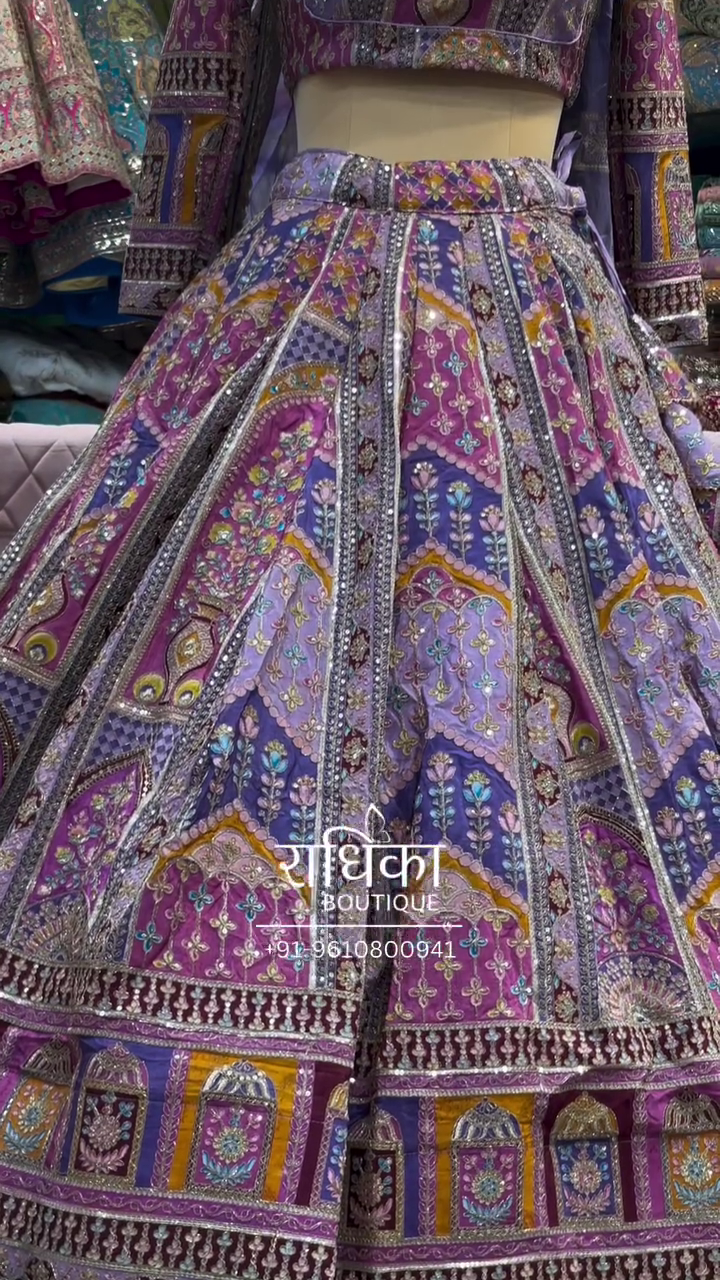 Premium Multi-Color Mirror & Sequin Work Lehenga | Radhika Boutique