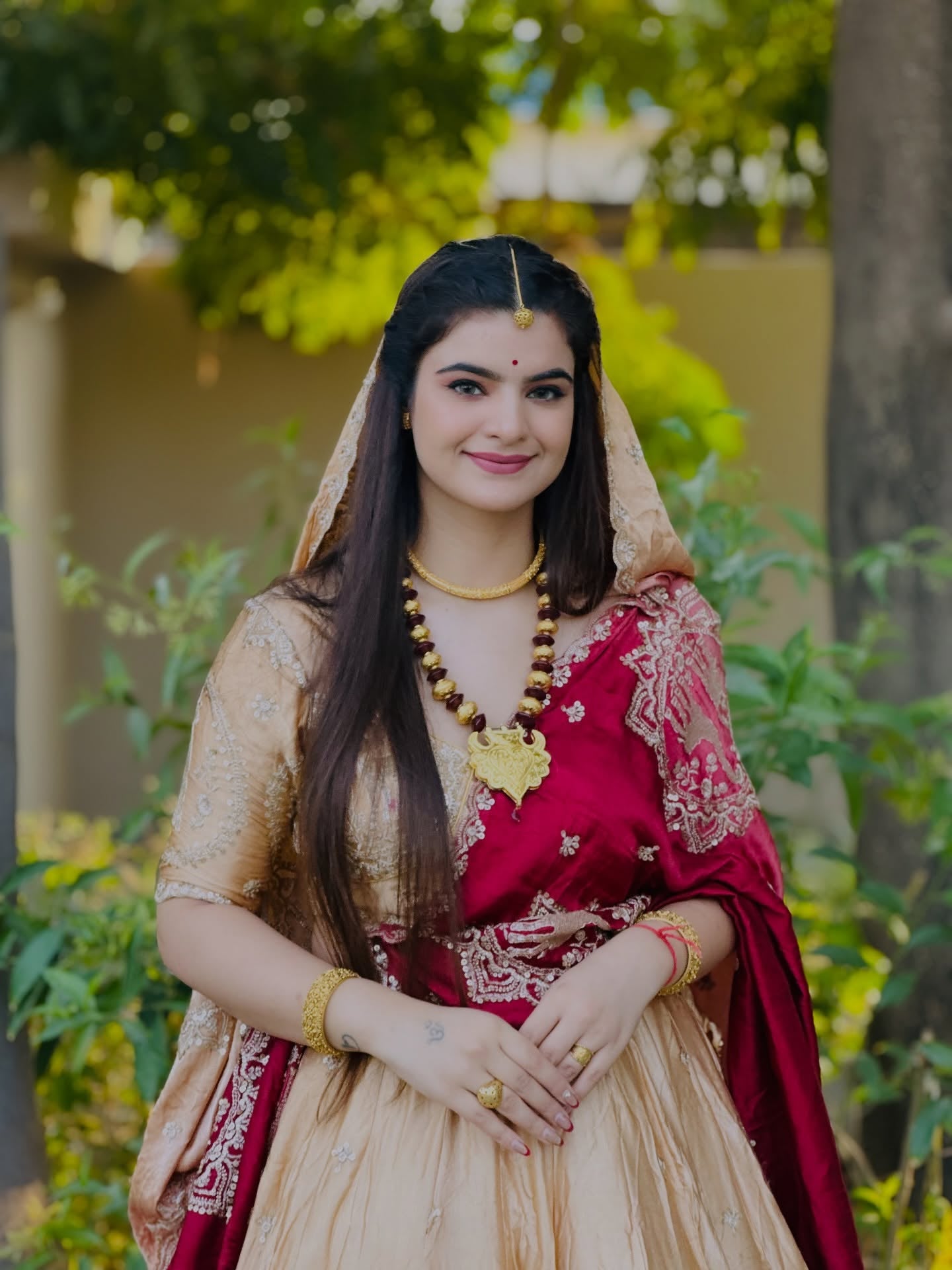 Designer Maroon–Gold Handwork Lehenga for Weddings | Radhika Boutique