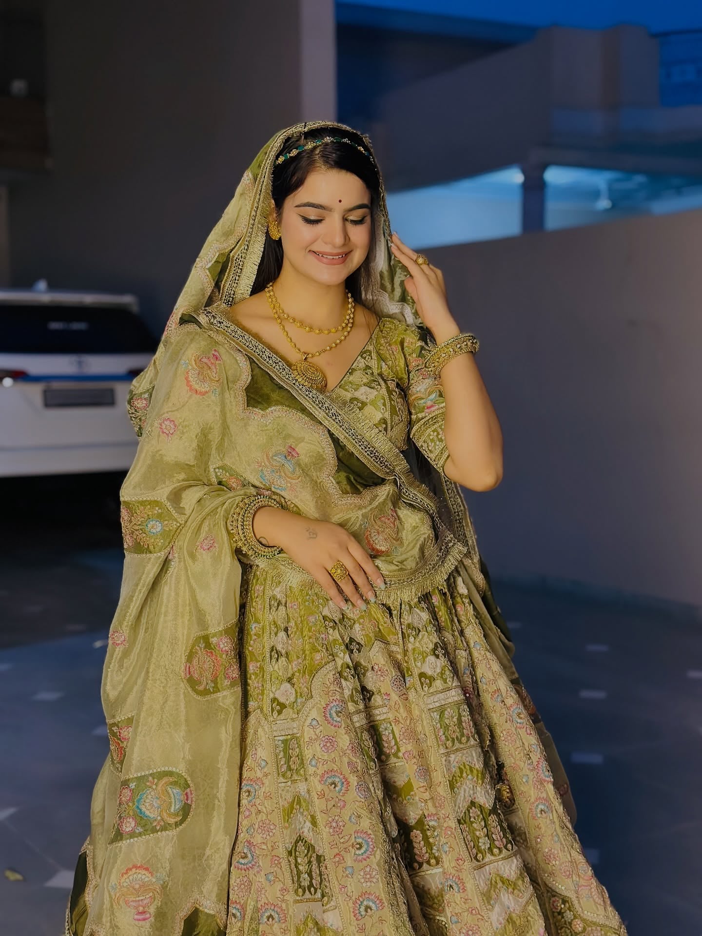 Pastel Green Heavy Pittan Work Lehenga  | Radhika Boutique